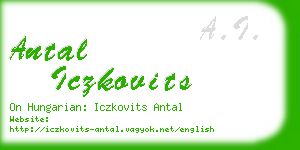 antal iczkovits business card